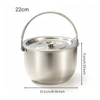 Oil Filter Pot with Lid Filtering Design Stainless Steel Oil Pot Easy to Clean