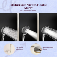 Brass shower faucet, temp control.