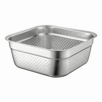 Stainless Steel Straining Basin Smooth Silver Finish Household Item Open Top