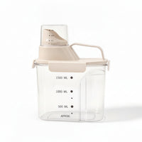 Pet Food Container with Measuring Cup Transparent Cereal Dispenser with Handle