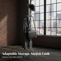 Freestanding Multihanger Rack Stable Base Garment Stand Easy Assembly for Renters