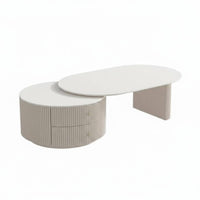 2 Pieces Nesting Coffee Table Set Modern Minimalist and design Living Room Furnishing Space-Saving Easy Assembly for Lounge Area