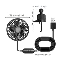 Adjustable Angle Car Air Vent Fan Compact Dashboard Vent Fan Slim 360 Rotatable for Drivers, Commuters