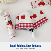 Women's Folding Sun Umbrella Three-fold Frame Black Coating Automatic Open Cute Cartoon Pattern Stainless Steel Shaft Lightweight Dual-use Suitable for Young Adults Everyday Style Outdoor Activities