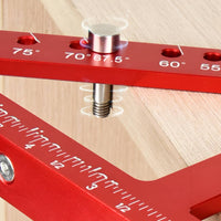 Triangular Woodworking Ruler Engraved Graduations Woodworking Square Protractor Angle Marking Ruler Screw Fixed Tool 0.1mm