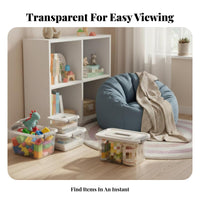 Clear Lidded Tote with casters transparent structure Storage Container Portable