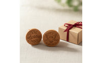 2 Pieces Easy to Use Cookie Stamp with Wooden Handle Versatile Cookie Stamp with Handle Comfortable Baking Dough Press Sturdy for Parties