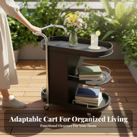 Rolling C-Shaped Table Multi-Purpose C-Shaped Couch Stand Space-Saving