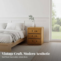 2-Drawer End Table Retro Design Bedroom Furniture Multiple Storage alternatives