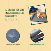 Orthopedic Dog Bed, L-Shaped Pet Sofa, Removable cleanable Cover, Supportive Foam, Large Dogs