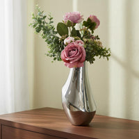 Silver Vase Textured Surface Decorative Vase Easy to Clean Decor Piece for Office