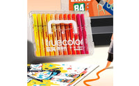 12 Pieces Carrying Handle Direct-Liquid Acrylic Markers Color Card Soft-Tip Acrylic Markers Bright Colors Paint Pen Set Organized Storage