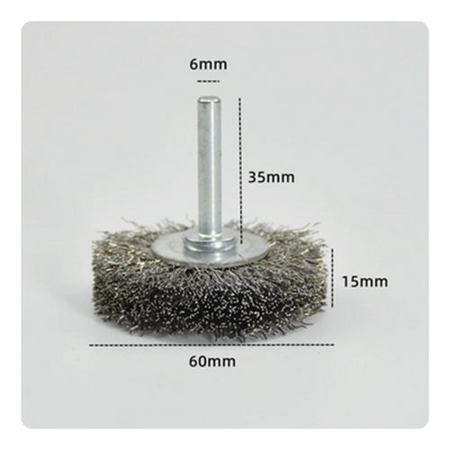 Shank Mounted Wire Wheel High-Density Bristles Rotary Tool Wire Brush for Garage