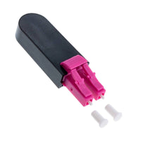 Shielded Fiber Optical Loopback Adapter with Dust Caps Reusable Duplex LC Loopback Device Easy to Use Compact for Network Technicians, Bench Testing