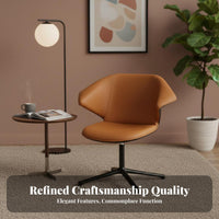 Upholstered Rotating Armchair Light Luxury Aesthetic Lounge Chair Modern Design Plush Cushioning for Homeowners, Living Room
