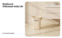 Wide-Opening Trash Can with Handles | Large Capacity Design, Space-Saving Tapered Shape, Rectangular Trash Can, for Kitchen