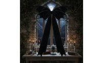 Gothic Winged Bow Oversized Velvet Bow with Tails Easy-to-Install Tree Topper Festive for Goths, Halloween Party