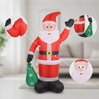 Inflatable Santa with Gift Bag Festive Inflatable Santa Outdoor Decoration Tall Eye-Catching for Yard, Garden