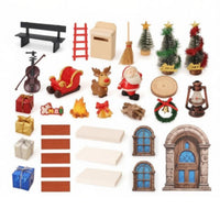 33 Pieces Miniature Scene Accessory Assortment Rustic Miniatures Small