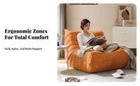 Light Luxury Design Armless Tufted Lounger High-Resilience Foam Lounge Chair Ergonomic Design Leisure Sofa Skin-Friendly Textile for Apartment Dwellers, Homeowners, Small Areas, Living Room, Bedroom, Reading Nook