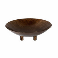 Three-Leg Fruit Bowl New Chinese Style Copper Finish Fruit Dish Sturdy Footed Serving Bowl for Tabletop