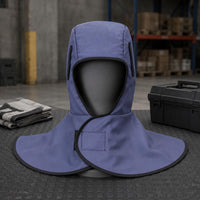Hot-Work Hood with Shoulder Cape Fire-Retardant Safety Gear Mesh Face