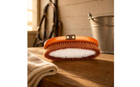 Horse Grooming Brush Woven Handle Strap Wooden Horse Brush Dense Bristles Pet Supply
