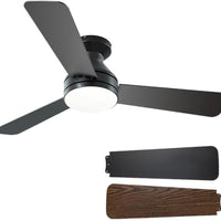 Fixed Blade Ceiling Fan Light with Remote Control, Nordic Style