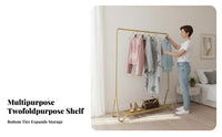 Rolling Clothes Rack with Shelf Easy to Move Garment Stand On casters Modern Design for Homeowners, Adults, Bedroom