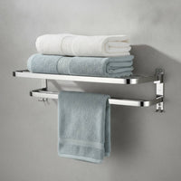 Bath Towel Shelf with Double Towel Bar-Oxidation-Resistant Resistant for Washroom