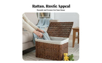 Woven Container with Lid Handwoven Household Storage Built-in Handles for Closet