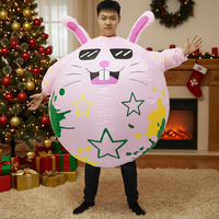 Easter Bunny Inflatable Costume Fan-Powered Inflation Easter Bunny Inflatable Outfit Powered Operated Inflatable Bunny Costume for Men, Women, Festivals