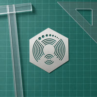 Hexagonal Ruler Metal Ruler with Circle Slots Sturdy Drafting Stencil for Designers, Students