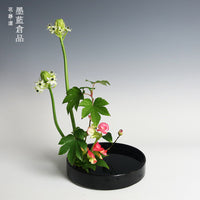 Ceramic Ikebana Flower Arranging Bowl with Kenzan for Japanese and Chinese Floral Art
