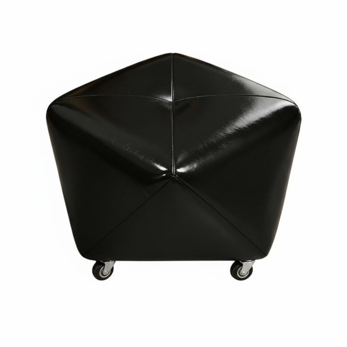 Faceted Upholstered Pouf Sturdy Construction Low Stool Space-Saving for Students