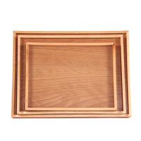 Rectangular Beech Wood Serving Tray for Bread and Tea, Polished Finish