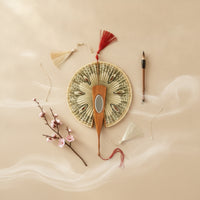Fan with Mirror Antique-Style Pleated Hand Fan Ornate for Collectors, Entertainers, Home Decor, Photoshoots, Stage Props