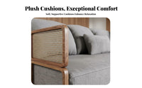 Available in Multiple Sizes Upholstered Couch with Woven backrest Fusion Design Sofa Modern Aesthetic Living Room Furniture Plush Comfort for Families, Homeowners, partners, Den, Home