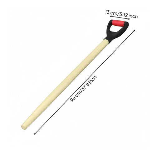 D-Shaped Grip Spade Handle Long-Lasting Wooden Shaft Polished Finish