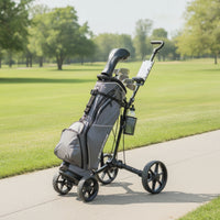 Foldable Golf Bag Cart Collapsible Golf Push Cart Compact Stable for Golfers, Golf Course