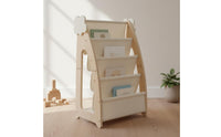 Kids Bookshelf Cabinet Wood Wooden Kids Bookshelf Book Display Organizer Young Child Bookcase for Little Ones, Playroom