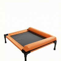Raised Pet Bed Padded Rim Mesh Pet Bed Removable Cover