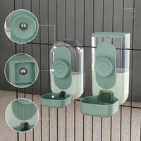 2 Pieces Cage-Mounted Feeder and Waterer Automatic-fillFed for Dog Crates, Pups