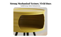 Retro atmosphere Oil Drum Sofa and Table Set Upcycled Design Mechanical aesthetic Seating Padded Seat Cafe Booth striking hues for Bar Owners, Restaurateurs, Interior Designers, Karaoke Rooms, Cafes, Restaurants, Lounge Areas