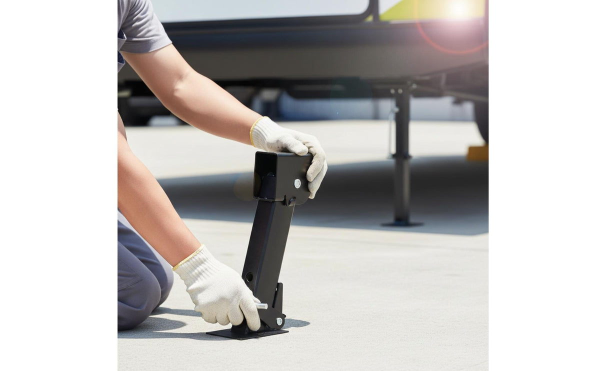 Folding Vehicle Support Leg Easy To Use Sturdy Duty Vehicle Support Stand RV Leveling Support Rust-Resistant for Camping