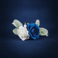 Artificial Rose Decoration Layered Faux Flower Accent with Leaves Cake Flower Topper Lightweight Cake Topper with Flowers