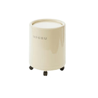 Lidded Trash Can with Wheels Mobile Wastebasket Compact for Bathroom