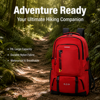 70L Hiking Backpack Rucksack Air Mesh Breathable Unisex Nylon Water Resistant