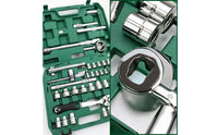 Steel Ratchet Socket Wrench Tool Kit Portable Socket Wrench Set with Case Compact Mechanics Tool Set Sturdy for Garage