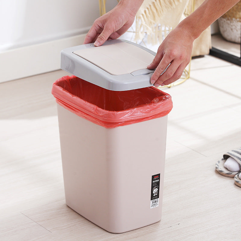 Household Trash Can with Lid for Bathroom Kitchen Office Living Room Bedroom Large Capacity Storage Bin Set